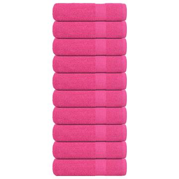 10 Pcs Pink Bath Towels - 100% Cotton, 360 GSM | HipoMarket