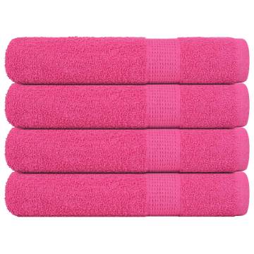 Premium Pink Sauna Towels - 4 pcs 100% Cotton 80x200 cm