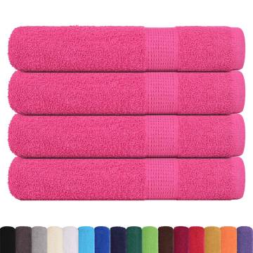 Premium Pink Sauna Towels - 4 pcs 100% Cotton 80x200 cm