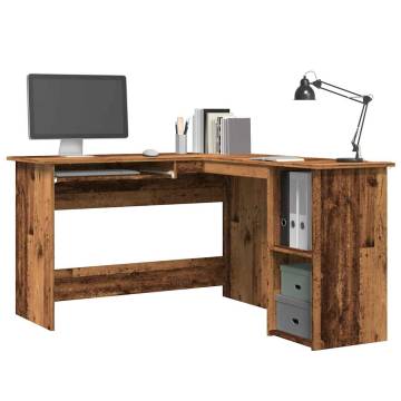 Corner Desk Old Wood 120x140 cm - Engineered Wood | HipoMarket