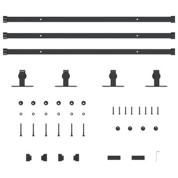 Sliding Cabinet Door Kit 244 cm - Durable Carbon Steel