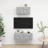 2 Piece TV Cabinet Set Concrete Grey Engineered Wood Colour concrete grey Quantity in Package 2 Width 60/80 cm 