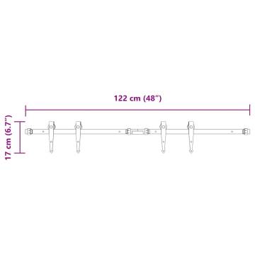 Sliding Cabinet Door Kit 122 cm - Durable Carbon Steel