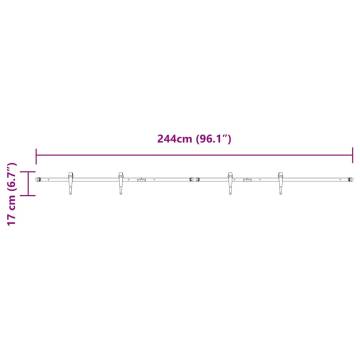 Sliding Cabinet Door Kit 244 cm | Durable Carbon Steel