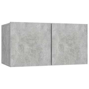 2 Piece Concrete Grey TV Cabinet Set - Stylish & Functional