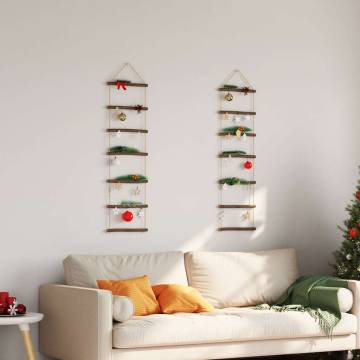 Ladder-Shaped Wall Decorations - 2 pcs Natural Branch 30x100 cm