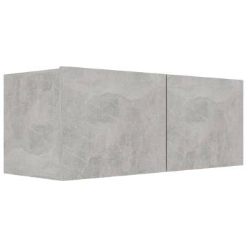 2 Piece Concrete Grey TV Cabinet Set - Stylish & Functional