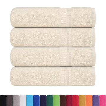 Shower Towels 4 pcs Cream - 100% Cotton, 70x140 cm