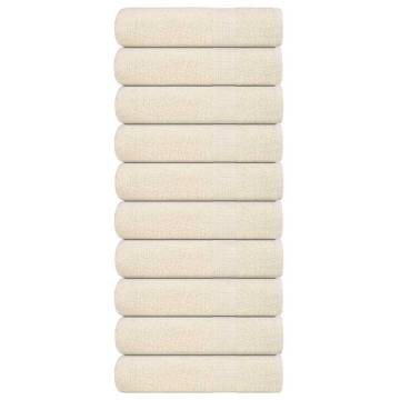 Hand Towels 10 pcs Cream 50x100 cm 360 gsm 100% Cotton - Hipo Market