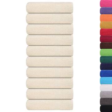 Hand Towels 10 pcs Cream 50x100 cm 360 gsm 100% Cotton - Hipo Market