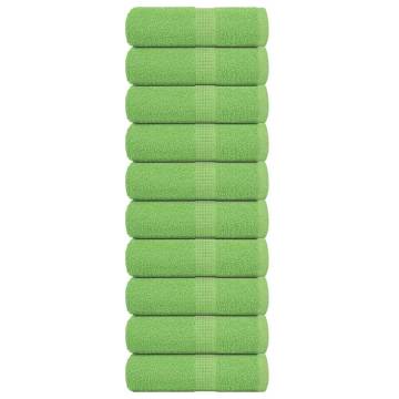 Guest Towels 10 pcs Apple Green 30x50 cm - 100% Cotton