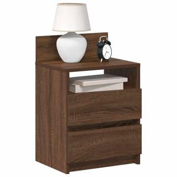 Bedside Cabinets 2 pcs with 2 Drawers - Brown Oak 40x33x60 cm