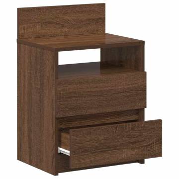 Bedside Cabinets 2 pcs with 2 Drawers - Brown Oak 40x33x60 cm