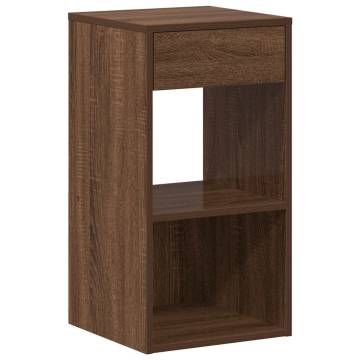 Stylish Brown Oak Bedside Cabinets with Drawer - Set of 2