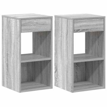 Stylish Grey Sonoma Bedside Cabinets - 2 pcs | HipoMarket