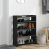 Shoe Rack Black 80x25x61.5 cm - Elegant Engineered Wood