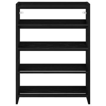 Shoe Rack Black 80x25x61.5 cm - Elegant Engineered Wood