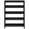 Shoe Rack Black 80x25x61.5 cm - Elegant Engineered Wood