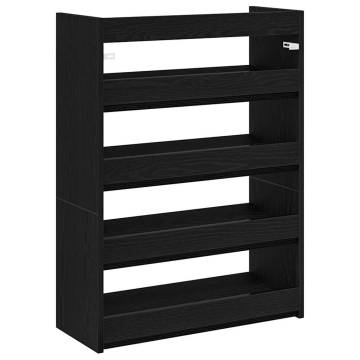 Shoe Rack Black 80x25x61.5 cm - Elegant Engineered Wood