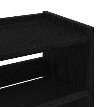 Shoe Rack Black 80x25x61.5 cm - Elegant Engineered Wood