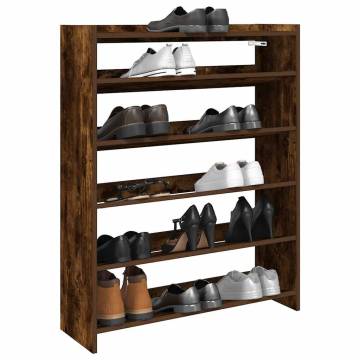 Shoe Rack Smoked Oak 80x25x100 cm - Stylish & Space-Saving