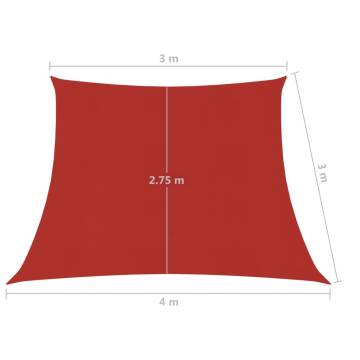 Sunshade Sail 160 g/m² Red 3/4x3 m - HDPE Sun Protection