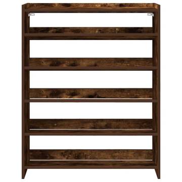 Shoe Rack Smoked Oak 80x25x100 cm - Stylish & Space-Saving