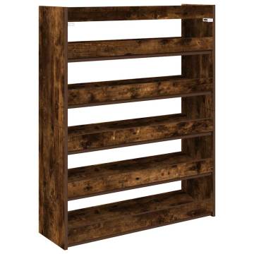 Shoe Rack Smoked Oak 80x25x100 cm - Stylish & Space-Saving