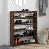 Shoe Rack Brown Oak - 80x25x100 cm Engineered Wood | Hipo Market