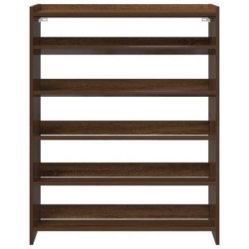 Shoe Rack Brown Oak - 80x25x100 cm Engineered Wood | Hipo Market