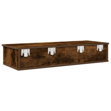 Wall Shelf with Drawers in Smoked Oak - Stylish & Practical