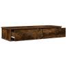 Wall Shelf with Drawers in Smoked Oak - Stylish & Practical