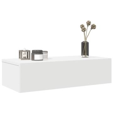 Wall Shelf with Drawers - White 60x26.5 cm | HipoMarket