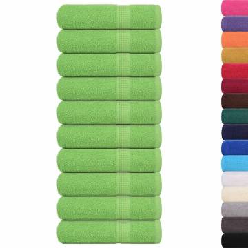 10 pcs Apple Green Bath Towels - 100% Cotton, 360 GSM