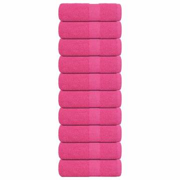 10 pcs Pink Guest Towels - 100% Cotton 30x50 cm | Hipo Market