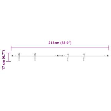 Sliding Cabinet Door Kit 213 cm - Durable Carbon Steel