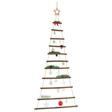 Hanging Christmas Tree with Top Star | Natural Wood Decor