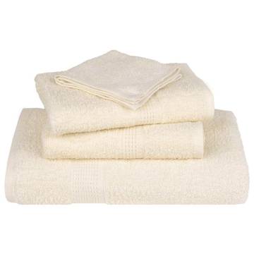 Soft Cream Towels Set - 100% Cotton, 4 pcs, 100x200 cm