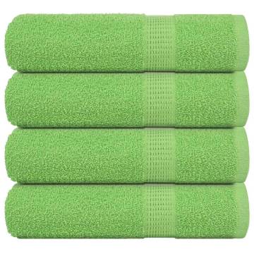 Shower Towels 4 pcs Apple Green - 100% Cotton, 70x140 cm