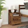 Stylish Bedside Cabinet with 2 Drawers - Old Wood 40x33x60 cm