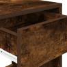 Stylish Smoked Oak Bedside Cabinet with Drawer - 35x34x66.5 cm