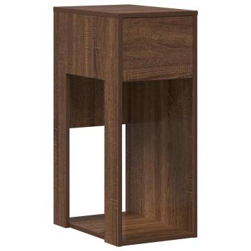 Computer Tower Stand with Drawer - Brown Oak 30x44x74 cm