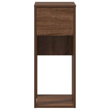 Computer Tower Stand with Drawer - Brown Oak 30x44x74 cm