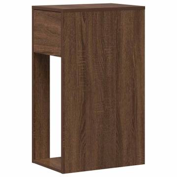 Computer Tower Stand with Drawer - Brown Oak 30x44x74 cm