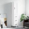 Stylish Highboard in White - 34.5x34x180 cm Engineered Wood