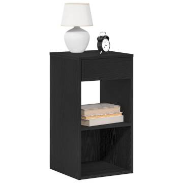 Bedside Cabinets with Drawer - 2pcs Black Oak | Hipo Market