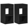 Bedside Cabinets with Drawer - 2pcs Black Oak | Hipo Market