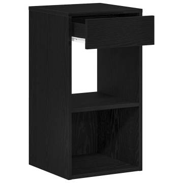 Bedside Cabinets with Drawer - 2pcs Black Oak | Hipo Market