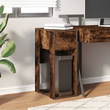 Computer Tower Stand with Drawer - Smoked Oak | HipoMarket