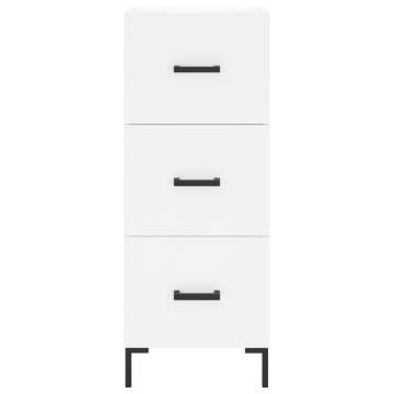 Stylish Highboard in White - 34.5x34x180 cm Engineered Wood